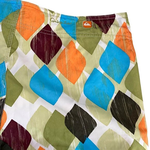 Quicksilver Men's Drawstring Surf Swim Boardshorts Green/Teal/Orange Pocket - 38 - Picture 5 of 12